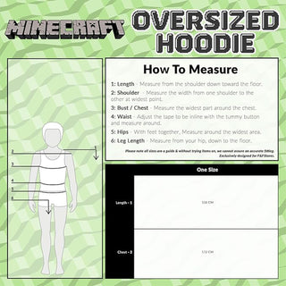 Minecraft Long Kids Fleece  Hoodie - Black Creeper Design - Super Soft Fleece