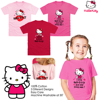 Hello Kitty 3 Pack Kids T-Shirts - Cute & Stylish Designs - 100% Cotton