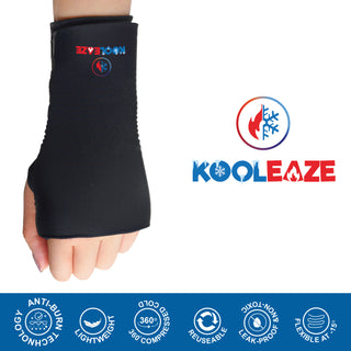 KOOLEAZE Reusable Gel Ice Pack Sleeves for Hot and Cold Therapy - Wrist Sleeve