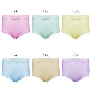 Harte & Soul Women’s 100% Cotton 6 Pack Full Briefs - Assorted Pastels