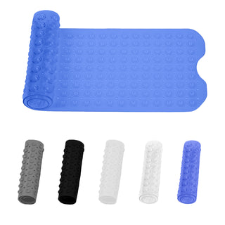K Collection Premium Non Slip Shower Mat – Anti Mould & Mildew, 200 Suction Cups – Extra Long 100x40cm Rubber PVC Bath Mat – Machine Washable – Blue