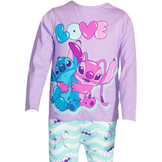 Disney 2 Pack Kids Pyjamas - Stitch Designs - 100% Cotton - 5 to 14 Years
