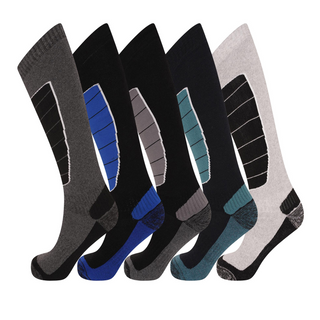 Mens 5 Pack High Performance Thermal Ski Socks - Multicoloured (Blue)