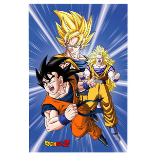 Dragon Ball Z Fleece Blanket - Goku & Super Saiyan Design - 100% Polyester - 100 x 150cm