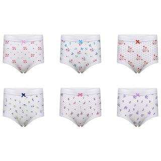 Harte & Soul Women’s 100% Cotton 6 Pack Full Briefs - Floral Designs