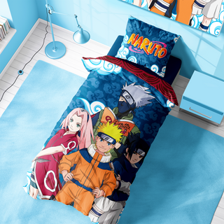 Naruto Reversible Duvet Set - Swirling Clouds Design - Single