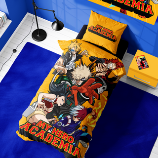 My Hero Academia Reversible Duvet Set - Midoriya, Bakugo & Todoroki Design - Single