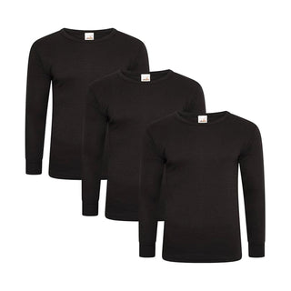 Heatforce Mens 3 Pack Thermal Long Sleeve T-Shirt -  0.45 Tog - Available in White, Grey and Black
