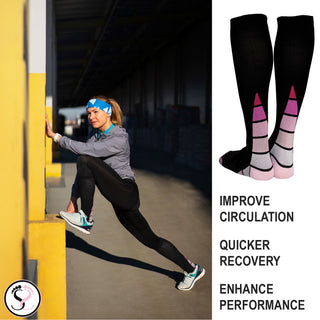 Ladies Compression Socks - Circulation & Achilles Support - UK 4-6
