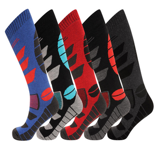 Mens 5 Pack High Performance Thermal Ski Socks - Multicoloured