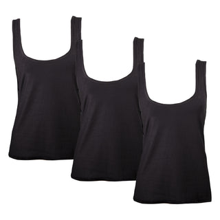 Keanu Ladies 3 Pack Vest - Cotton Blend - Available in White, Black, Light and Dark Assorted Colours