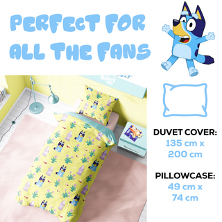 Bluey Reversible Duvet Set - Heeler Family Design - Single