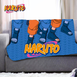 Naruto Fleece Blanket - Naruto and His Shadow Clones Cloud Design - 100% Polyester - 100 x 150cm
