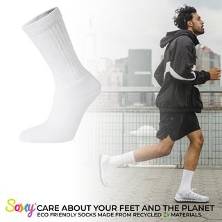 Mens 20 Pack Cotton Rich Sport And Work Socks - White