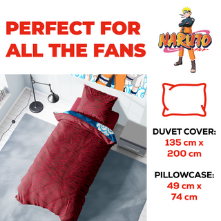 Naruto Reversible Duvet Set - Swirling Clouds Design - Single