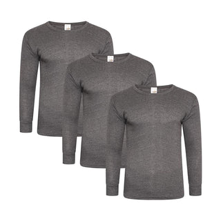 Heatforce Mens 3 Pack Thermal Long Sleeve T-Shirt -  0.45 Tog - Available in White, Grey and Black
