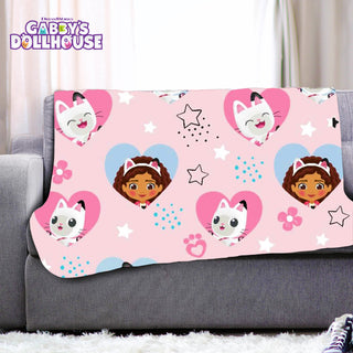 Gabby’s Dollhouse Fleece Blanket - Gabby & Pandy Paws Design - 100% Polyester - 100 x 150cm