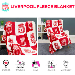 Liverpool Fleece Blanket - Checkerboard Design - 100% Polyester - 100 x 150cm