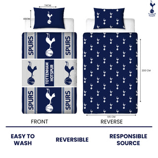 Tottenham Hotspur Reversible Duvet Set - Spurs Crest Emblem Design - Single/Double