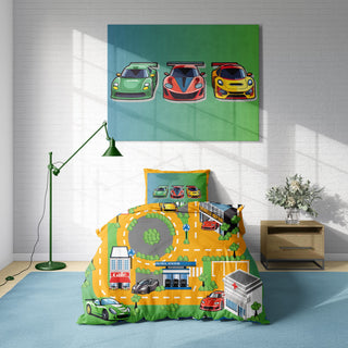 K Collection 'Champion Road Track' Panel Duvet Set