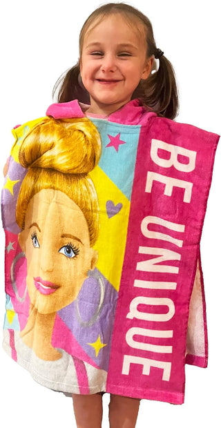 Barbie Hooded Towel Poncho – Pink 115 x 50cm