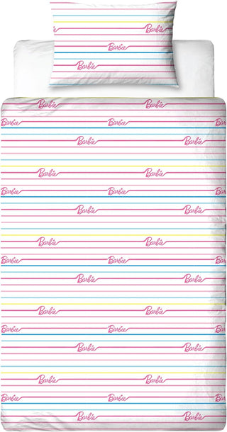 Barbie Unboxed Single Duvet Cover Set – Reversible Pink Bedding