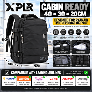 XPLR Ryanair Voyager Cabin Backpack 40x30x20cm – 3 Colours