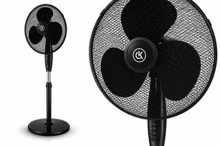 K Collection 16" Pedestal Fan – 3-Speed Oscillating Cooling Fan – Adjustable Height & Pivoting Head – Quiet Airflow – Black
