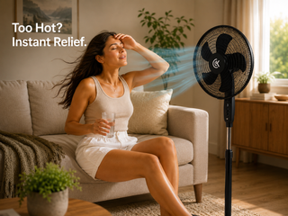 K Collection 16" Pedestal Fan – 3-Speed Oscillating Cooling Fan – Adjustable Height & Pivoting Head – Quiet Airflow – Black