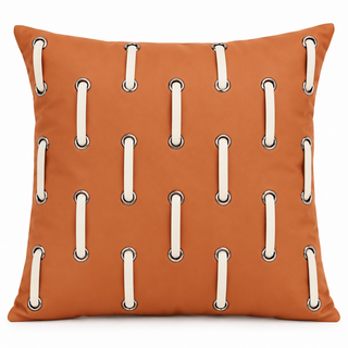 K Collection Decorative Strap Detail Cushion 45cm – Burnt Caramel