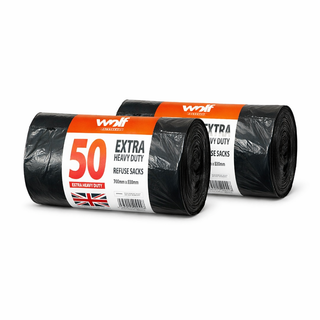 Extra Heavy Duty Black Bin Bags - Refuse Sacks – Available in 50, 100, 200 & 500 Pack