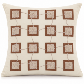 K Collection Decorative Geometric Cushion 45cm – Cocoa Cream