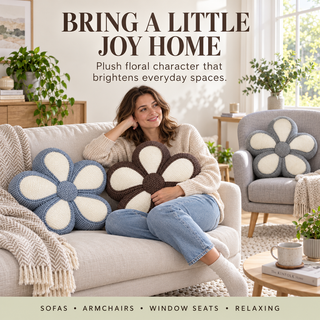 K Collection 18" Plush Flower Shaped Cushion – 6 Bloom Colours