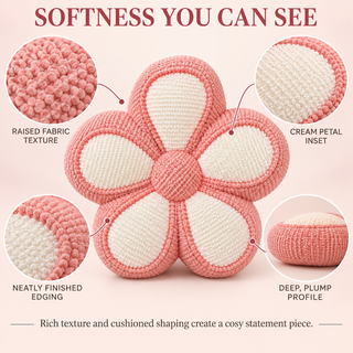 K Collection 18" Plush Flower Shaped Cushion – 6 Bloom Colours