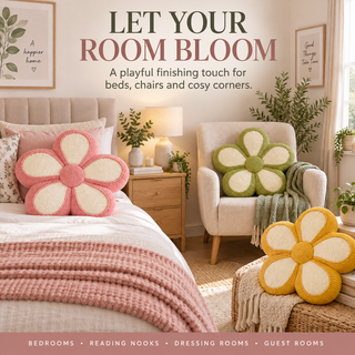 K Collection 18" Plush Flower Shaped Cushion – 6 Bloom Colours
