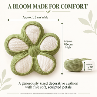 K Collection 18" Plush Flower Shaped Cushion – 6 Bloom Colours