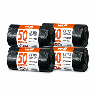 Extra Heavy Duty Black Bin Bags - Refuse Sacks – Available in 50, 100, 200 & 500 Pack