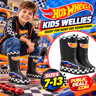 Hot Wheels Kids Wellies – Wellington Rain Boots – Sizes 7–13