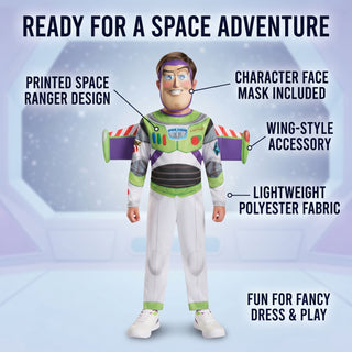 Kids Astronaut Costume Space Fancy Dress with Wings & Mask – Sizes 3-4 to 7-8