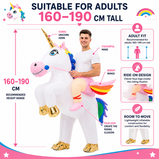Adult Inflatable Unicorn Ride On Funny Costume 160-190cm