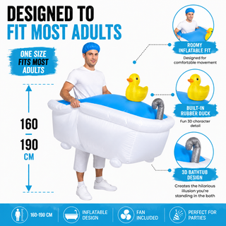 Adult Inflatable Bathtub Rubber Duck Funny Costume 160-190cm