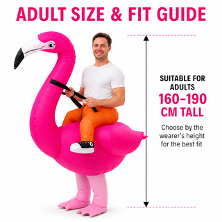 Adult Inflatable Flamingo Ride On Costume 160-190cm - Pink