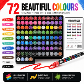 K Collection Acrylic Brush Markers Set - 72/84/120/204 Pack Options