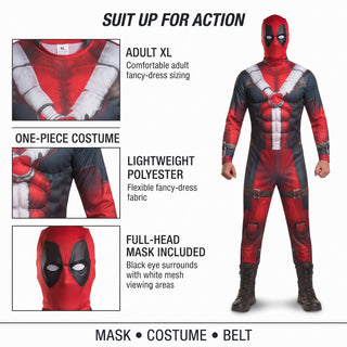 Mens Comic Hero Masked Superhero Costume - Adult XL