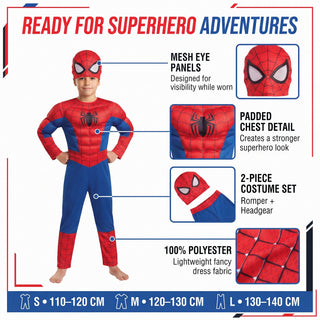 Kids Web Design Superhero Costume with Mask - Sizes 5-6 to 9-10