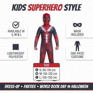 Kids Comic Hero Masked Superhero Costume - Sizes 3-4 to 7-8