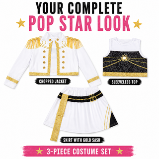 Girls K-Pop Costume Star Singer Fancy Dress – Sizes 5-6 to 9-10