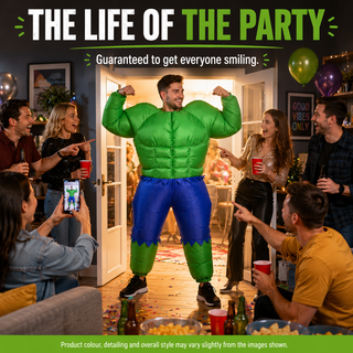 Adult Inflatable Green Muscular Costume 160-190cm  Superhero Fancy Dress