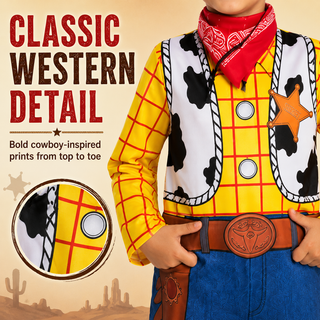 Kids Cowboy Costume –Sheriff Fancy Dress with Hat & Bandana – Sizes 3-4 to 7-8