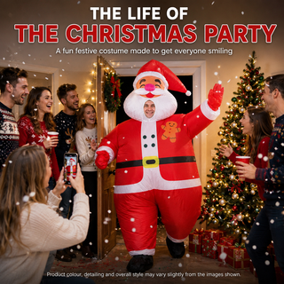 Adult Inflatable Jolly Santa Costume - One Size 160–190cm – Perfect for Christmas Parties, Events & Fancy Dress